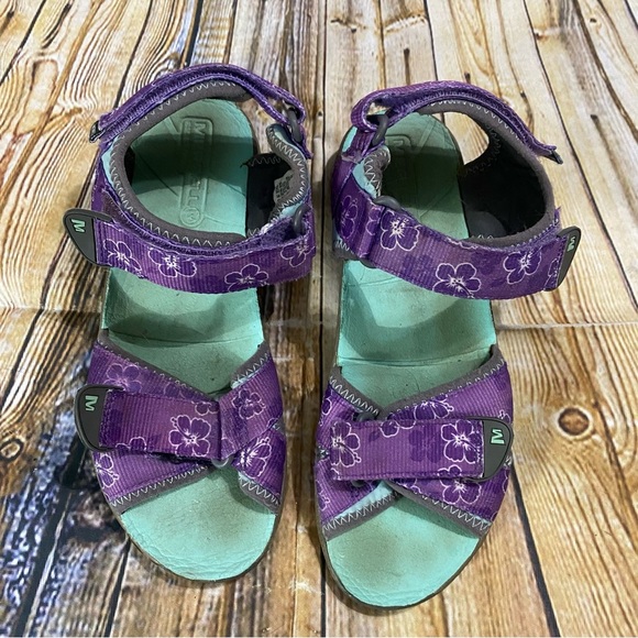 Merrell Surf Strap Purple Floral Slingback Sandals - Picture 2 of 3
